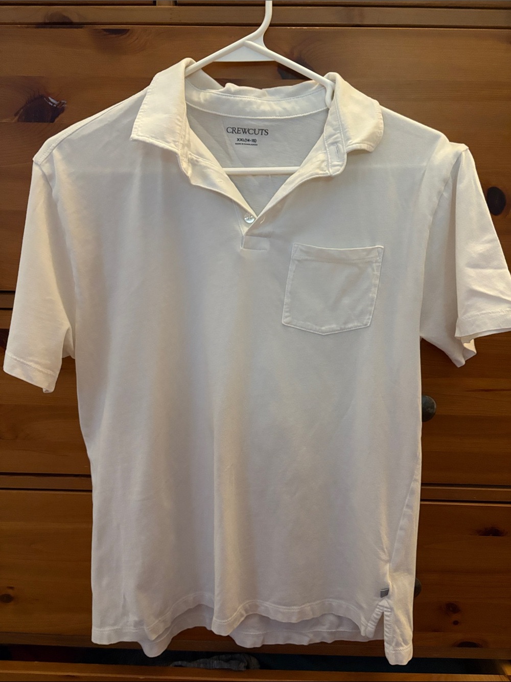 Crewcuts White Short-Sleeve Polo with Chest Pocket